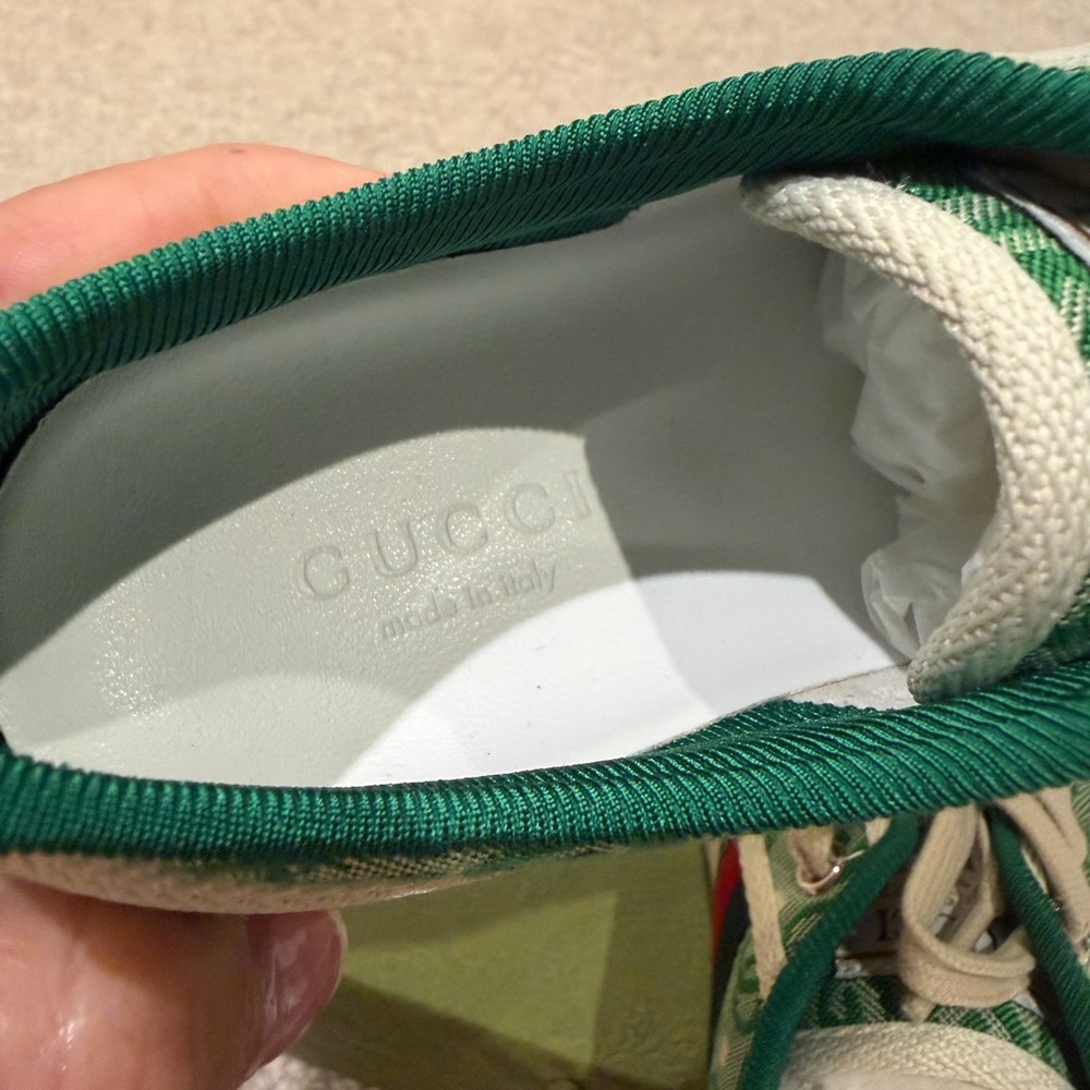 Gucci Kids Green Canvas Sneakers Size 29 - Picture 7 of 7